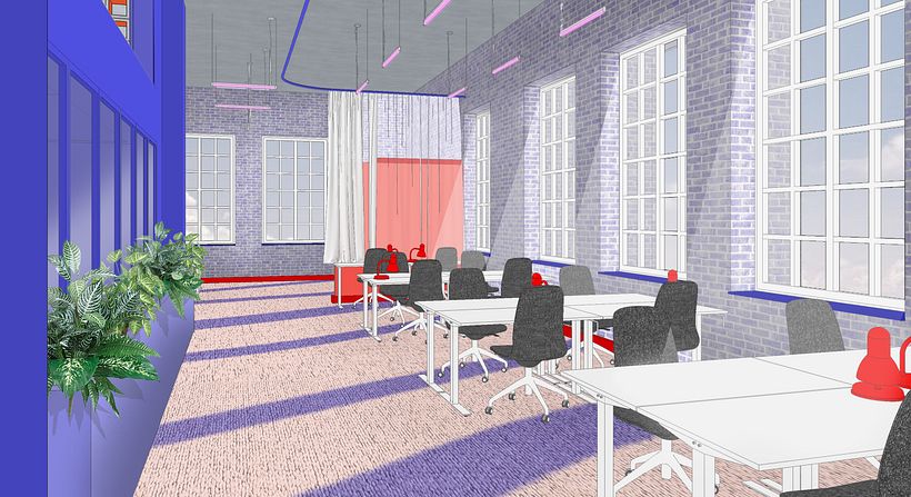 Applying Creativity - Red Blue Office - Arquitectura