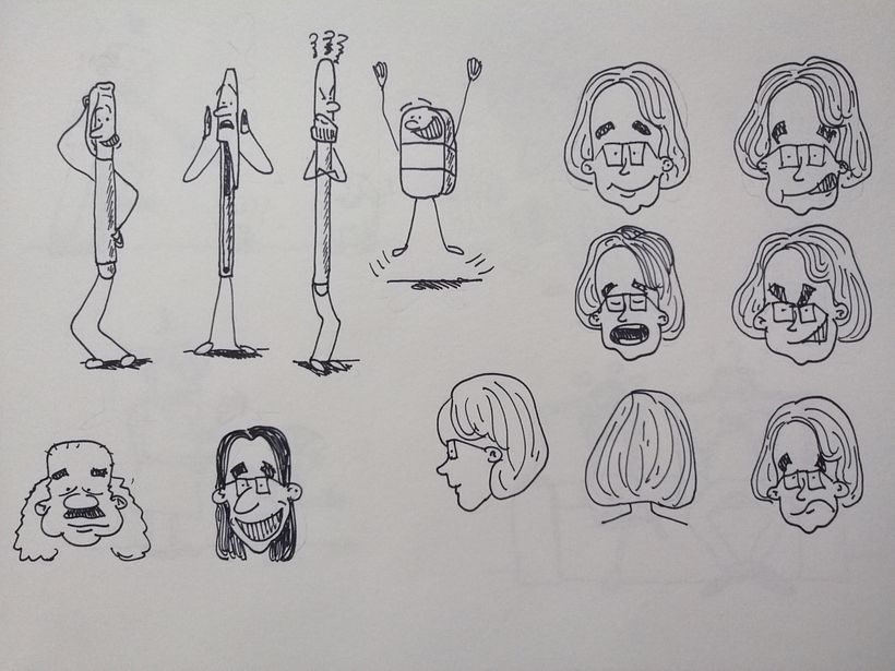 Practice with self-portrait  and other characters