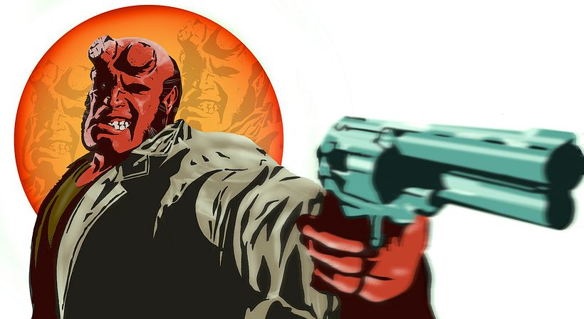 Realizado en Adobe Photoshop sobre un viejo dibujo en tinta.