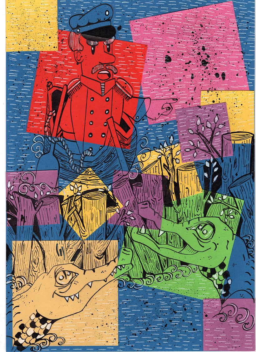 Discusión acalorada entre el capitán y los yacarés.