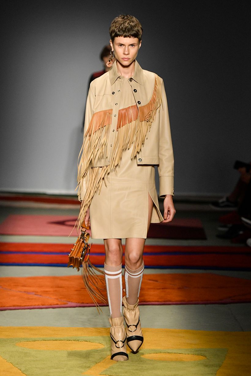 LOOK 4 - Fringes mini dress + Fringes jacket, all in leather