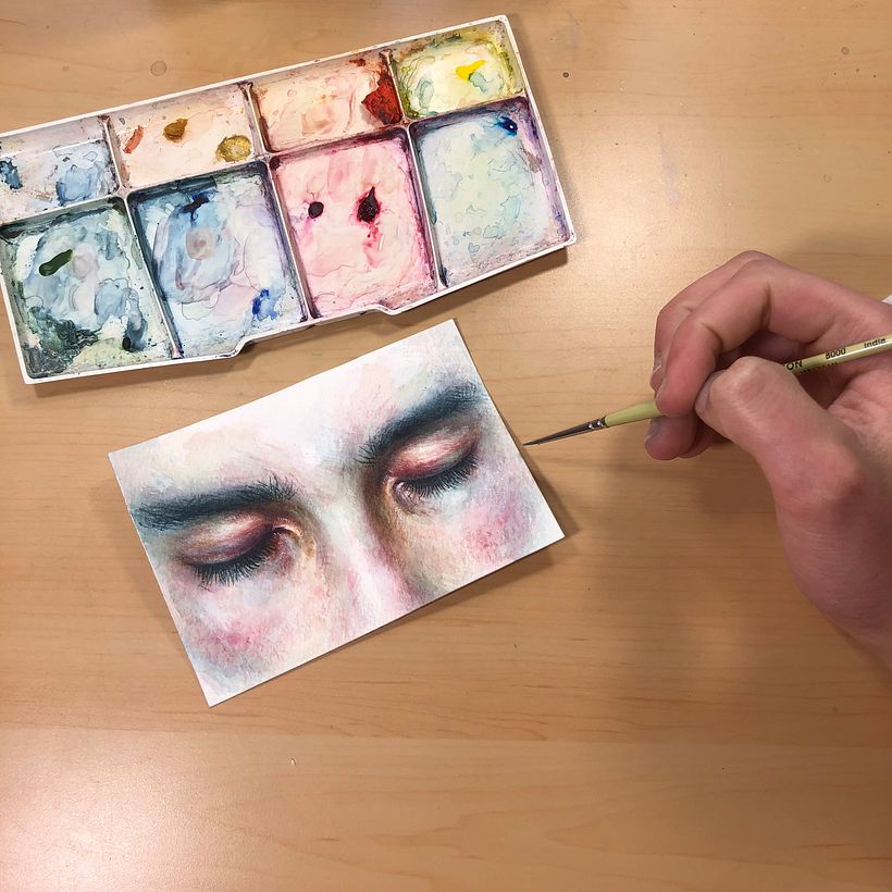 Dreaming of Paradise Watercolor Painting - Traditional illustration