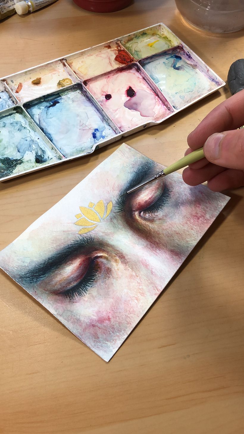 Dreaming of Paradise Watercolor Painting - Traditional illustration
