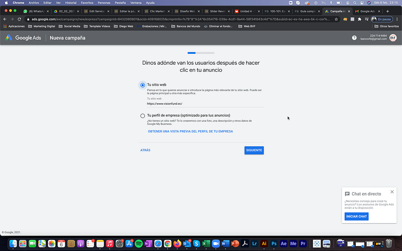 My project in Google Ads and Facebook Ads from Scratch course 6