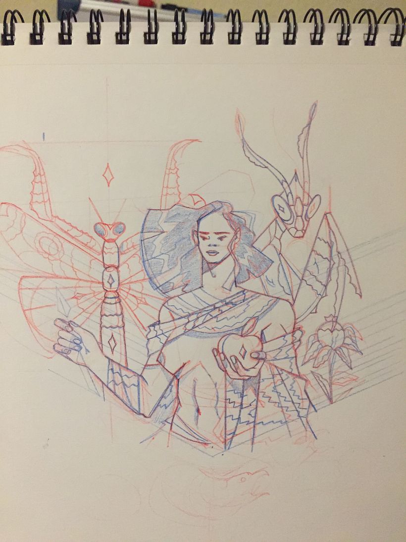 Estos fueron los primeros dibujos que al final tuve que reacomodar. Decidí alargar el formato. 
