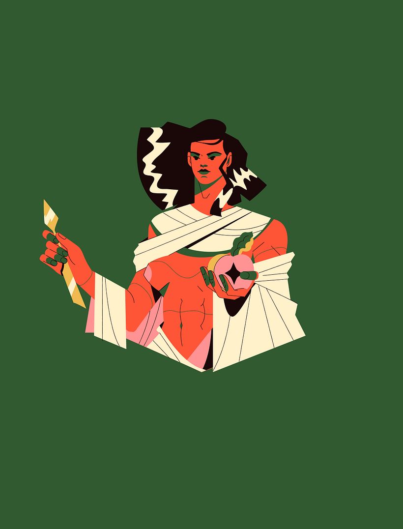 Este fue el primer avance. En esta imagen declaro como utilizaré los colores. Que es ropa y que es piel, y cual la sombra.