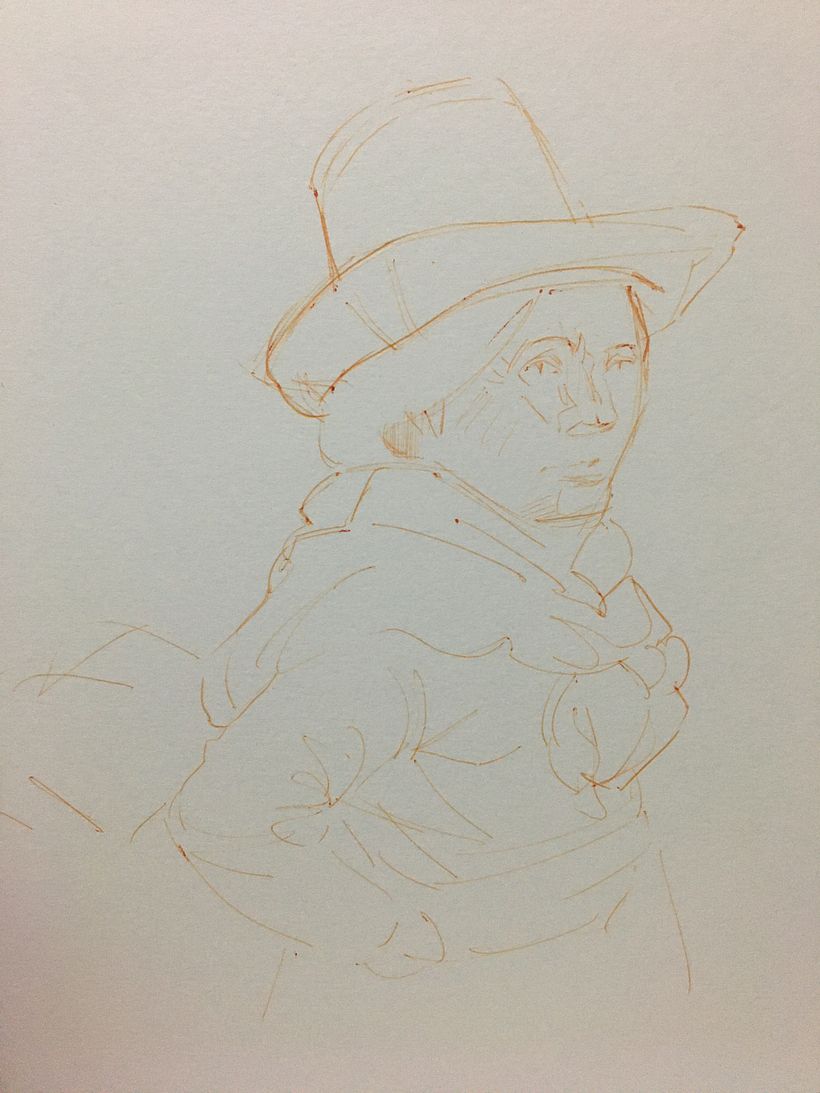 Dibujo de anciana campesina -1