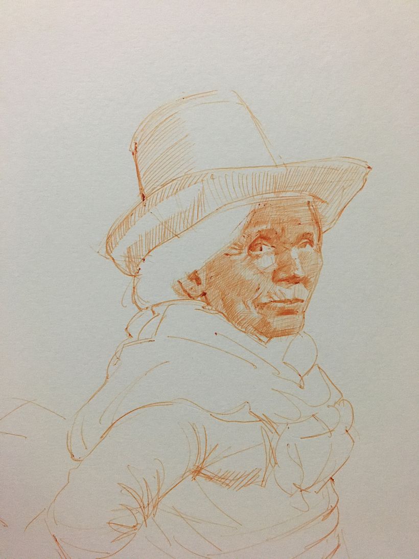Dibujo de anciana campesina 0