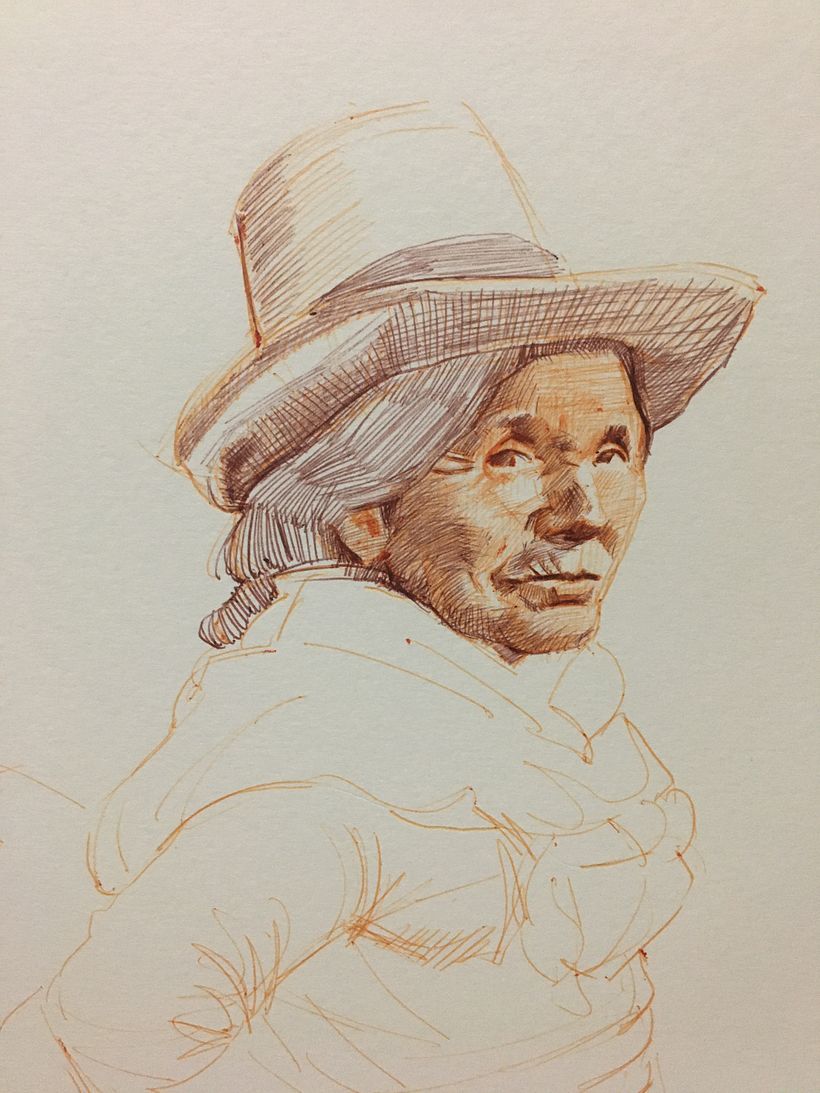 Dibujo de anciana campesina 1