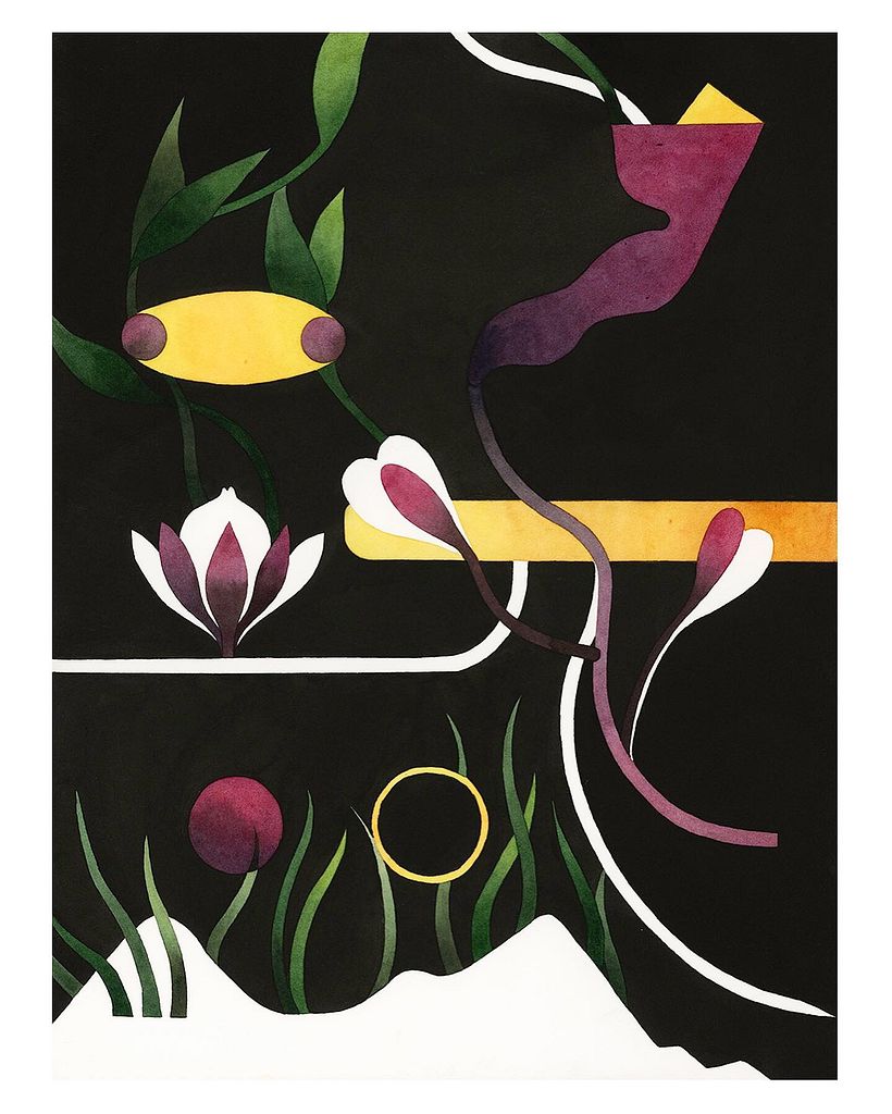 Paisajes de verano nocturno - Ilustración tradicional