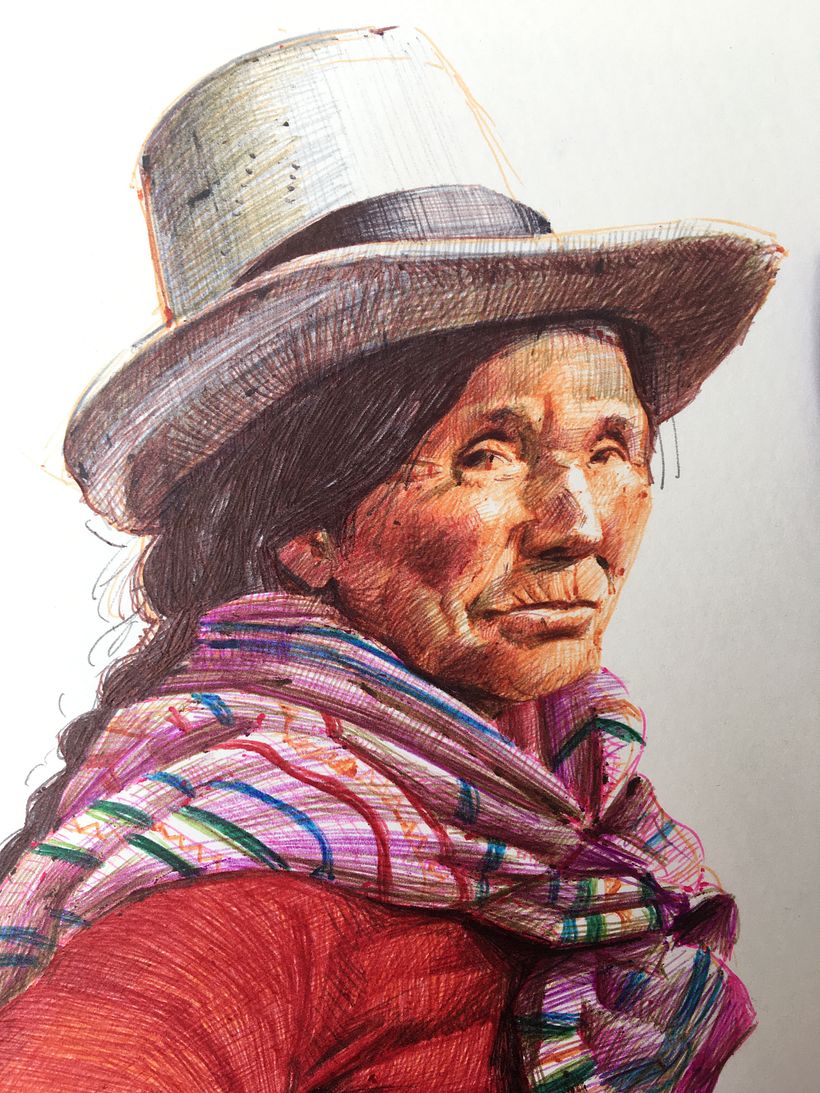 Dibujo de anciana campesina 8