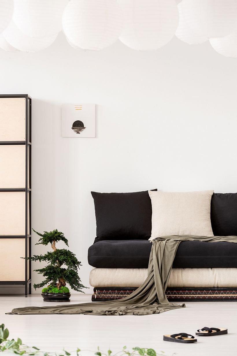 Estilo de interiores japandi.