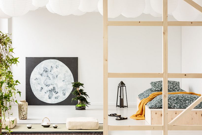 Estilo de interiores japandi.