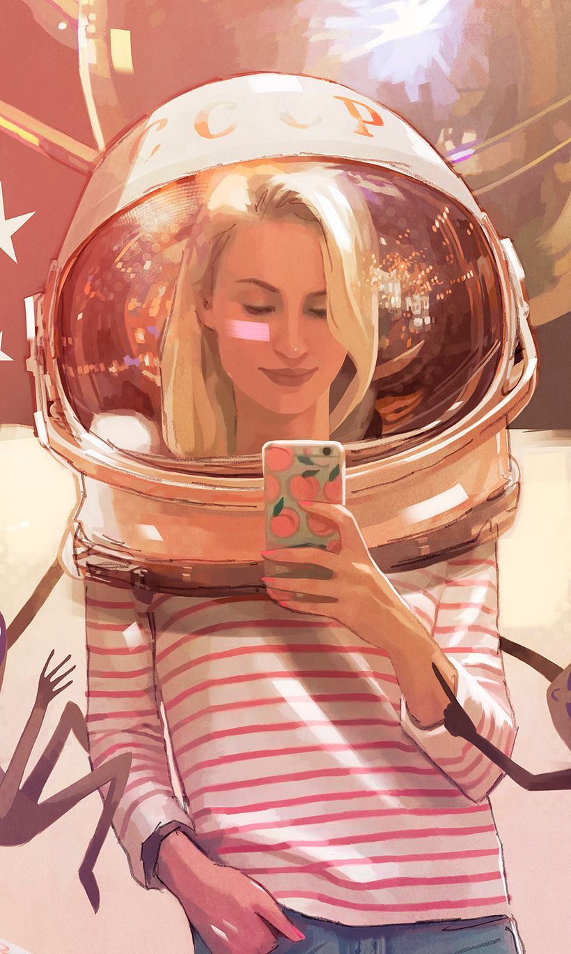 SPUTNIK SELFIE - Digital Drawing