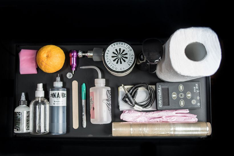 The machine is an essential tool in a tattoo kit.