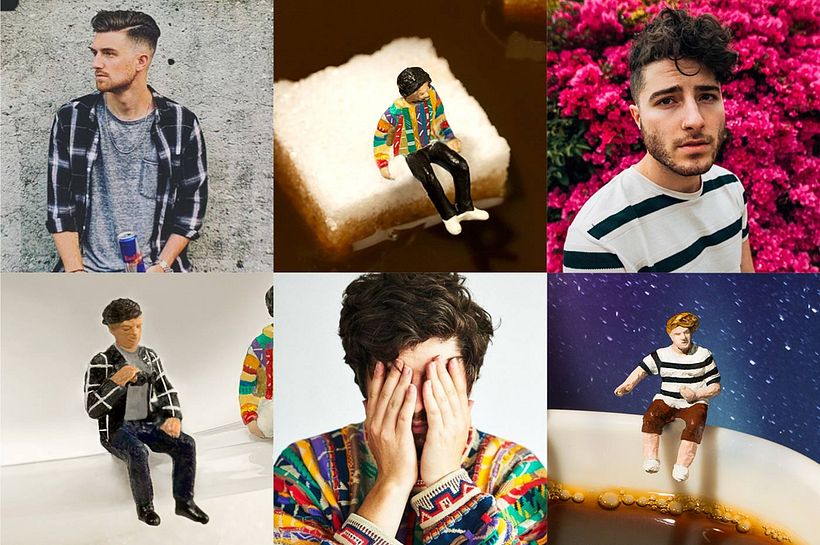 Diseño de los personajes en miniatura imitando a los artistas