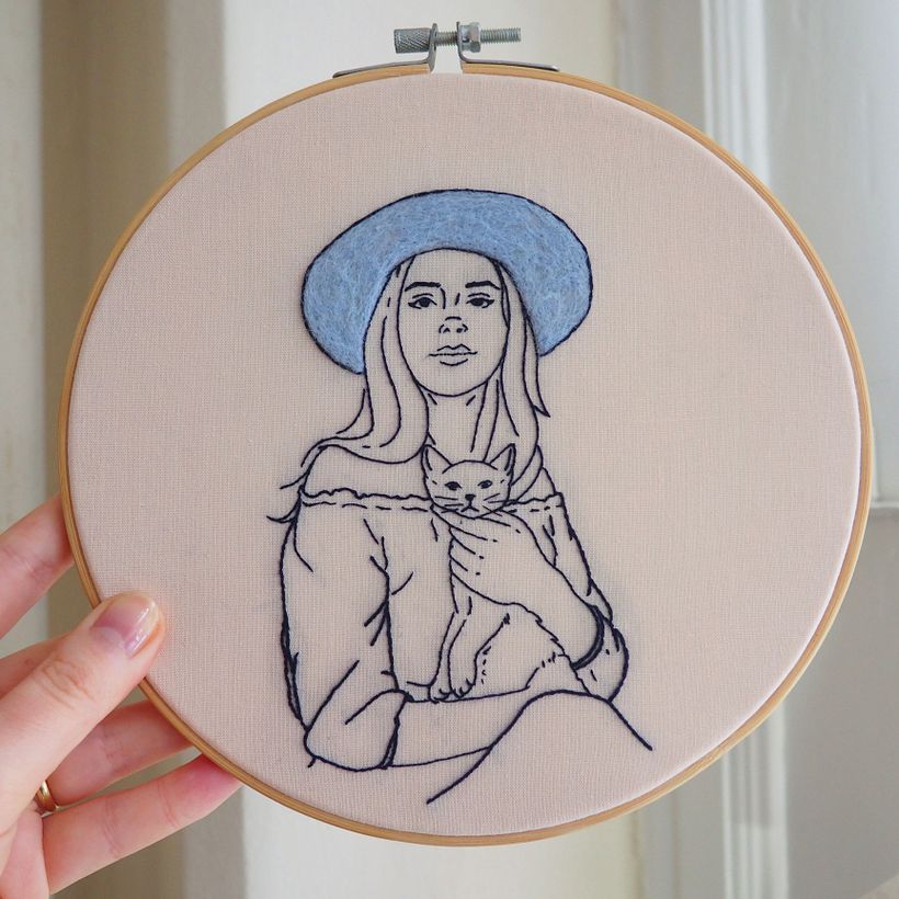 Embroidered and needle felted art 