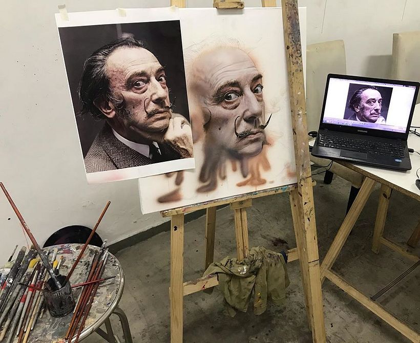 Dali, oleo sobre bastidor