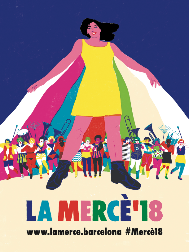 One of the posters designed by Sonia Pulido for La Mercè Festival, Barcelona 2018.