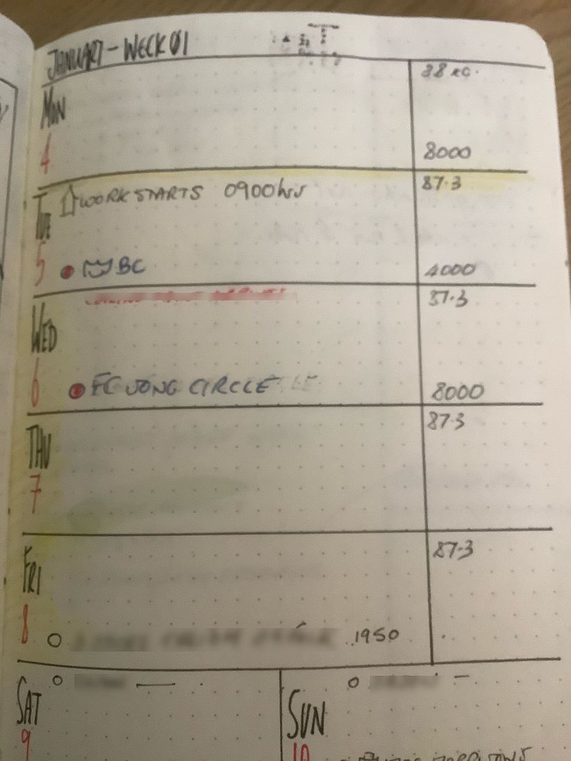 Weekly spread and tracker