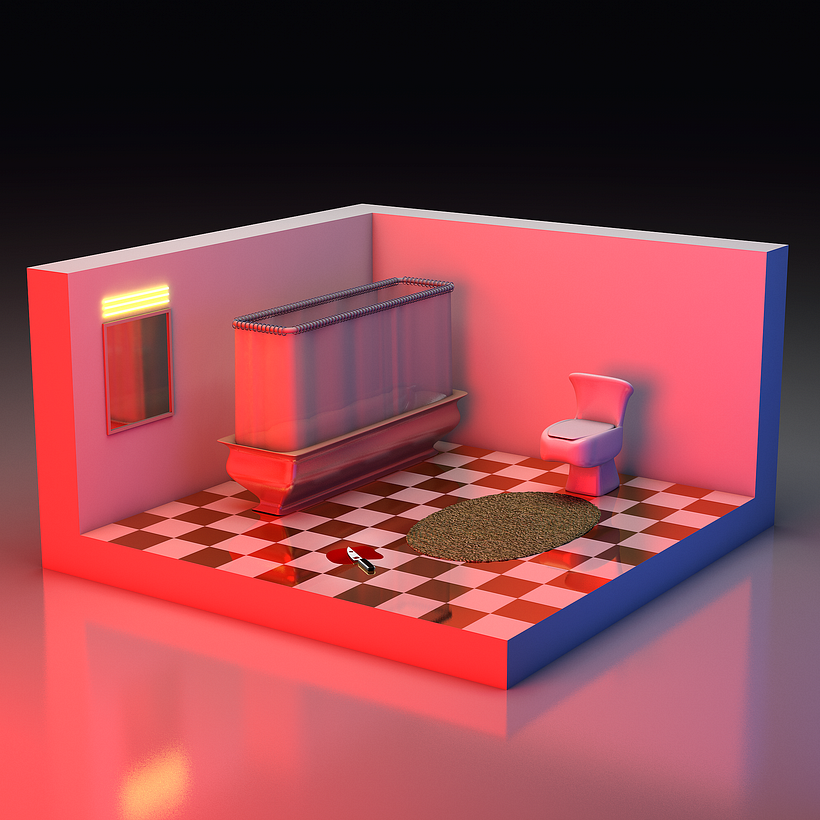 Psycho Isometric 3D Room -1