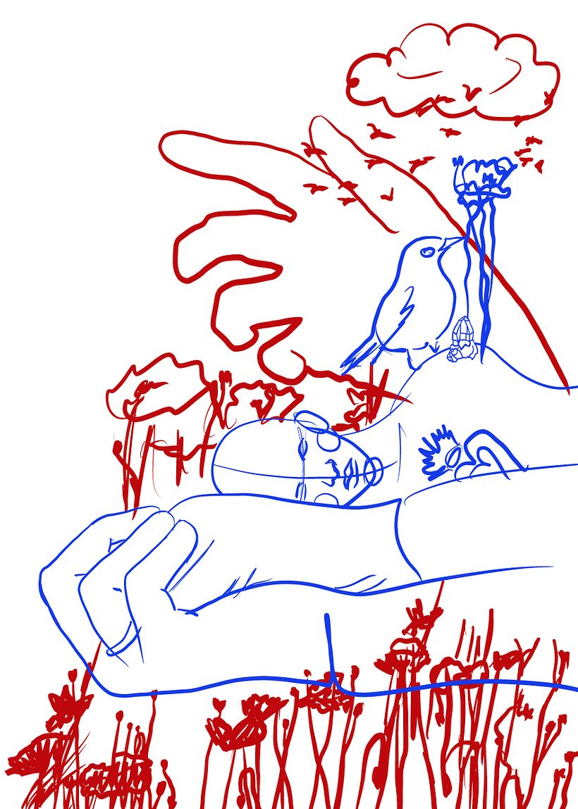 Este es mi boceto. La composición de elementos.