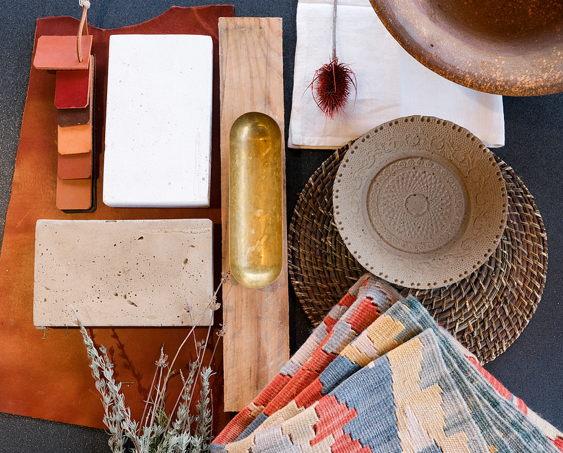 Moodboard Silvia Rocher materiales y gama cromática