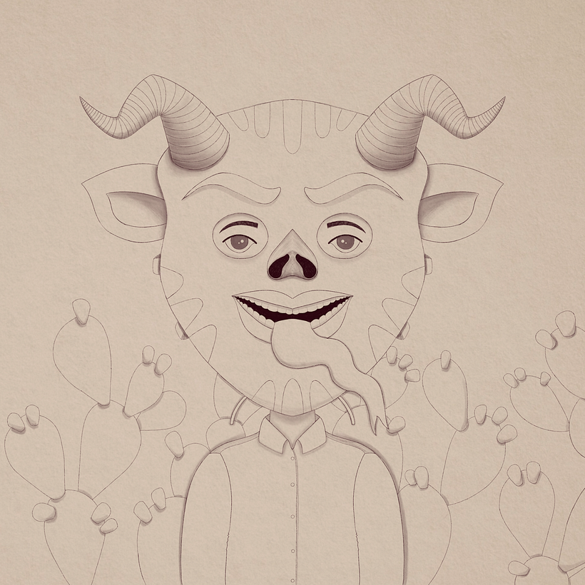 Boceto trabajado para acuarela