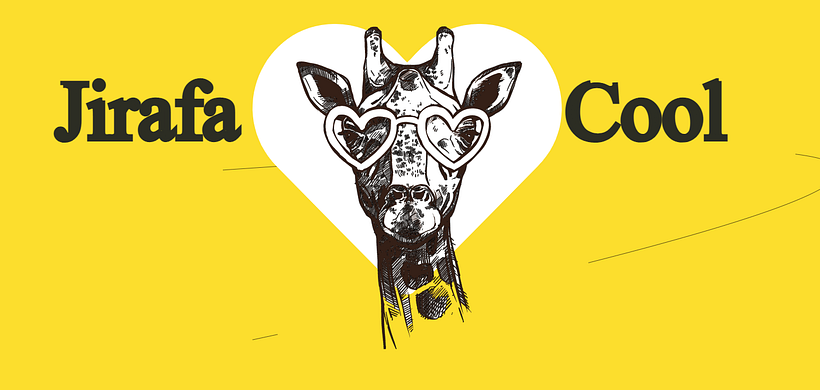 Animación del corazón animal jirafa