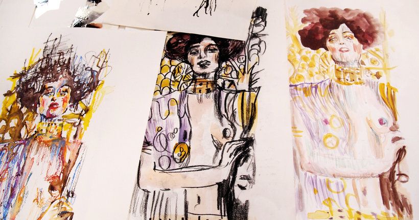 Adolfo Serra reinterprets a Gustav Klimt painting in different styles.