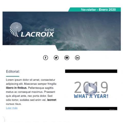 Plantilla Newsletter Lacroix Sofrel - Cabecera