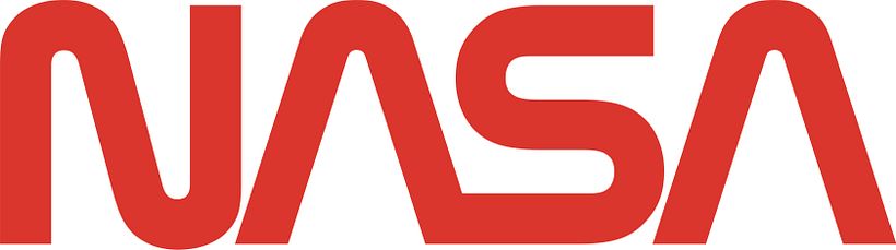 El logotipo de gusano de la NASA "worm" entre 1975–1992, aplicado como logo secundario en 2020.