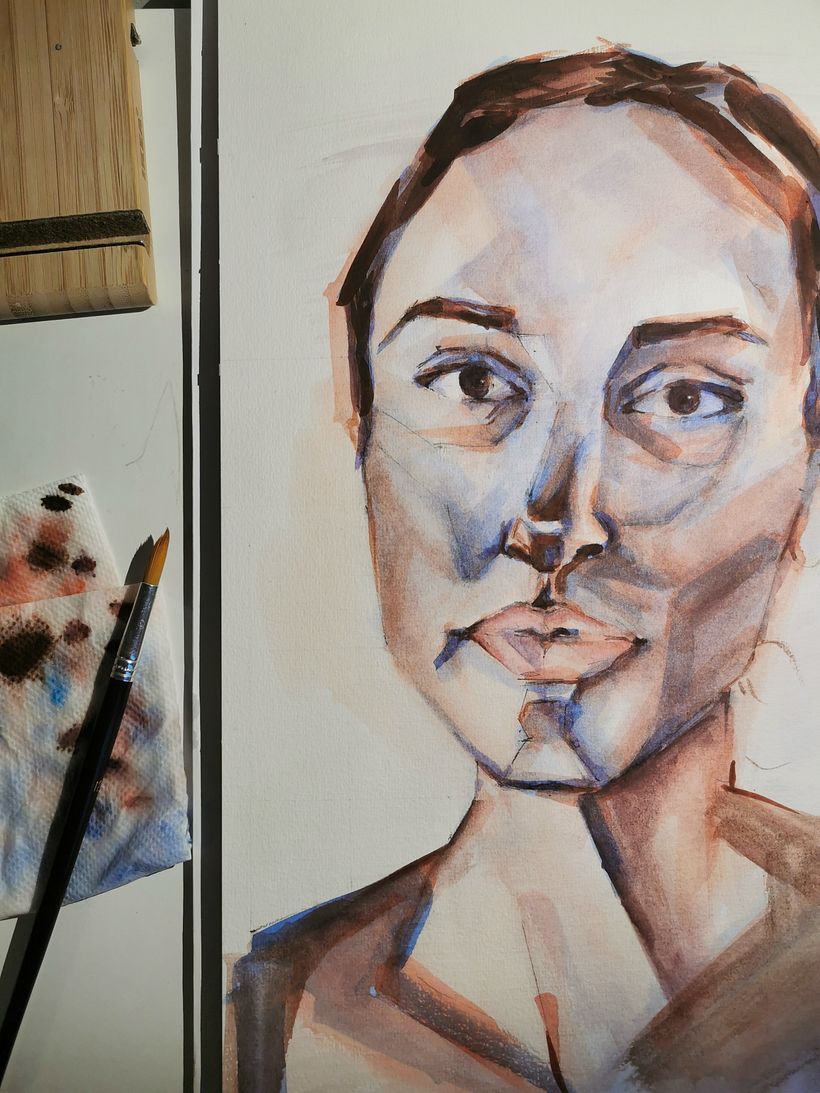 Mein Kursprojekt: Artistische Aquarellporträts 4