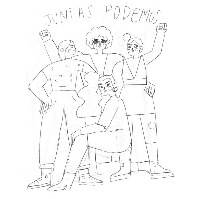 Juntas podemos - Ilustración tradicional