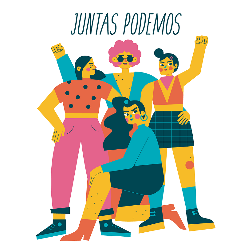 Juntas podemos - Ilustración tradicional