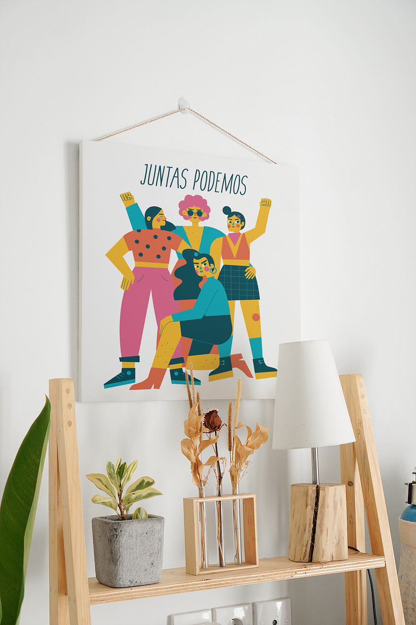 Juntas podemos - Ilustración tradicional