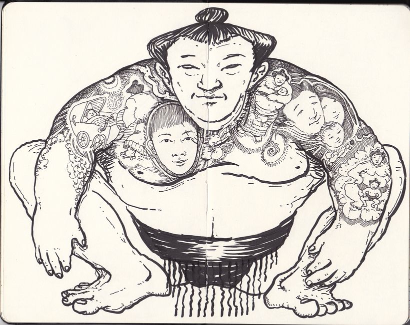 Dibuja un persona tatuada.