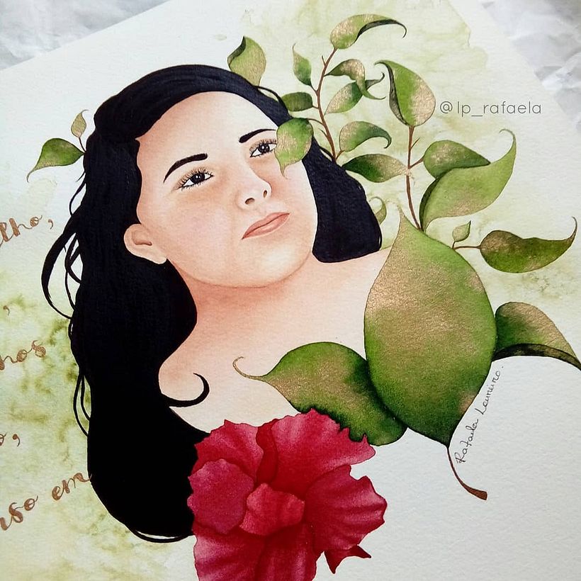 Trabalho autoral de retrato poético feito sob encomenda.