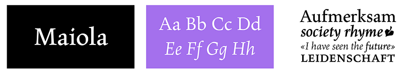 Maiola por Veronika Burian en Adobe Fonts.