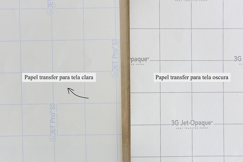 Papel de transferencia para telas claras / Papel de transferencia para telas oscuras