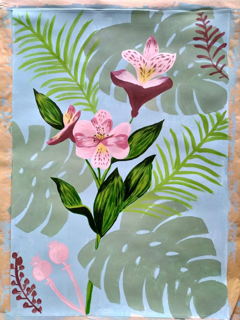 My project in Botanical Painting with Acrylic course 0