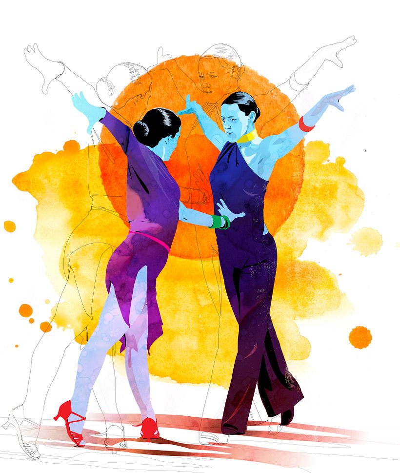 Dance Competition T-shirt design Illustration (Illustrator): "Victory Dance"