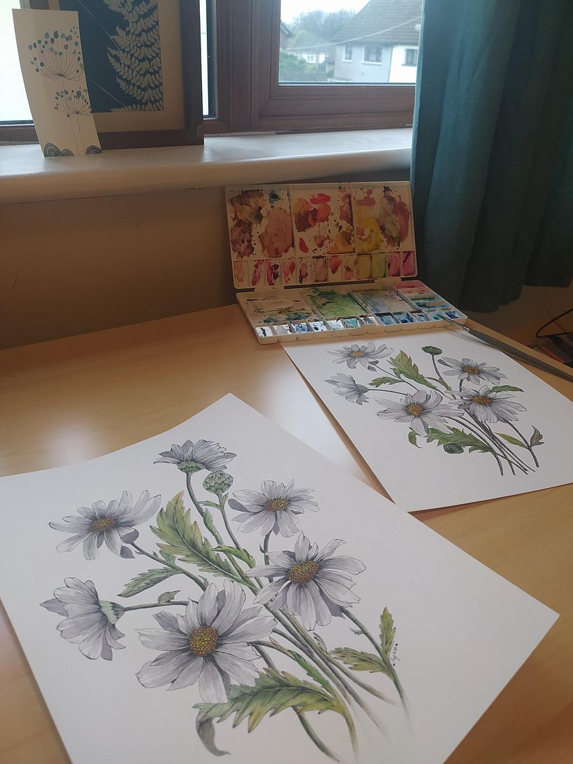 Watercolour and ink