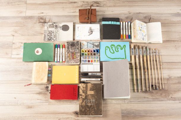 Exemplos de diferentes formatos de sketchbook, de Santiago Guevara