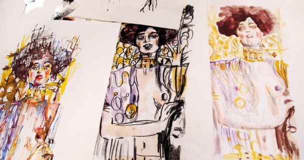 Adolfo Serra reinterpreta uma obra de Gustav Klimt em diferentes estilos