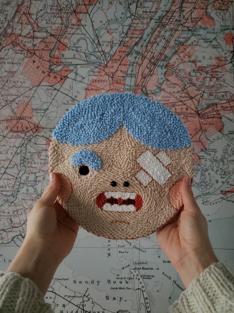 Another embroidered design by Caro Bello