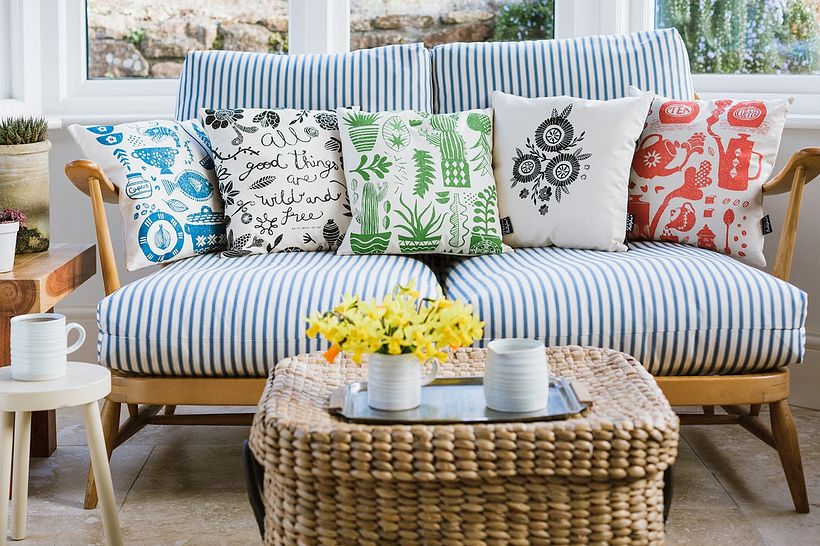 Melanie Chadwick designs for greetings cards, tea towels, and cushions, and many other projects