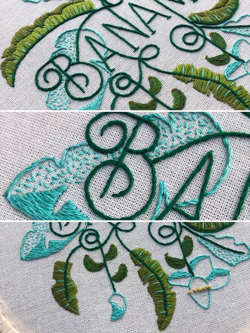 Meu projeto do curso: Técnicas básicas para bordado de letras 2