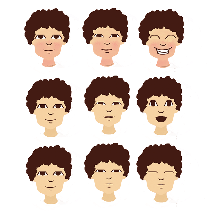 Davi. Animation Character. Expressions Study. / Davi. Personagem de Animação. Estudo de Expressões. - AlêBonholi