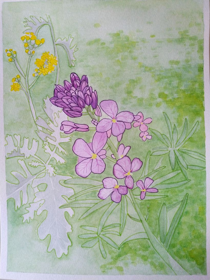 Flores con fondo y rotulado 0